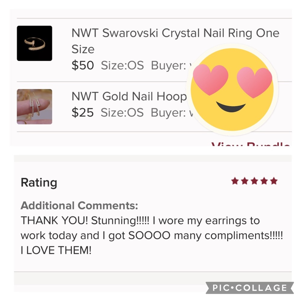 5🌟 Rated NWT Gold Nail Hoop Earrings - Picture 6 of 6